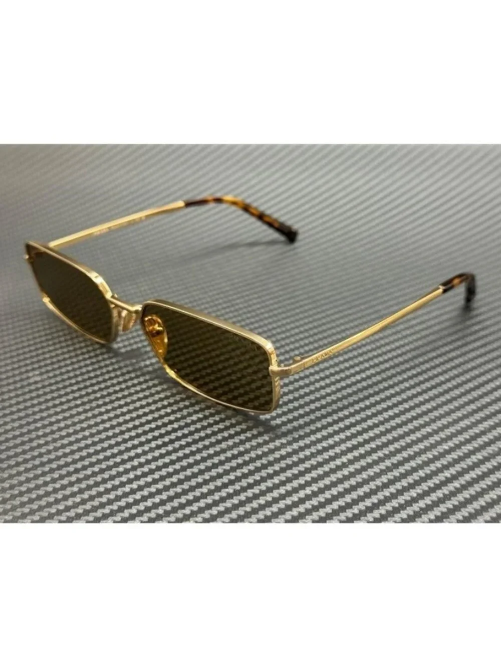 New PRADA Women Gold Sunglasses 59-16-135